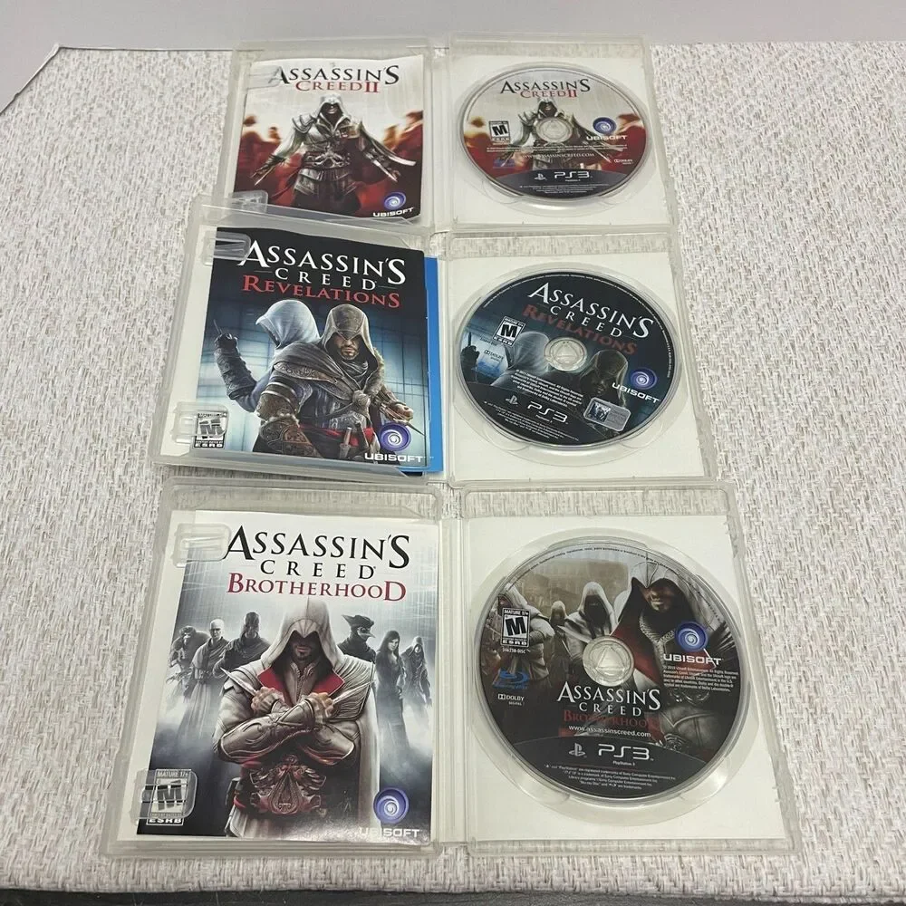 Assassin's Creed Video Game Lot of 3 for Sony Playstation 3 CIB